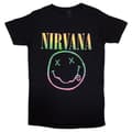 Miniatyrbild 3 av 4: Nirvana T Shirt Sorbet Ray Smile Band Logo Official Womens Boyfriend Fit