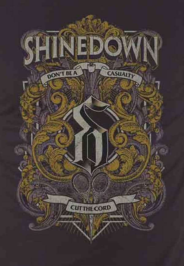 Shinedown T Shirt Ornamental Scissors Band Logo Official Unisex Black