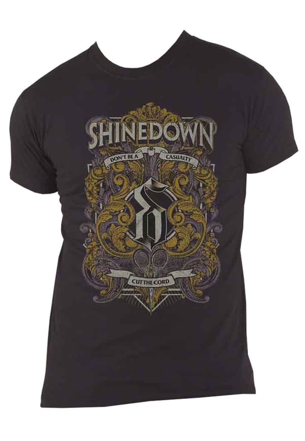 Shinedown T Shirt Ornamental Scissors Band Logo Official Unisex Black