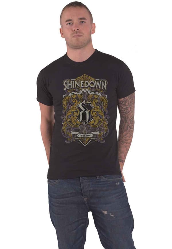 Shinedown T Shirt Ornamental Scissors Band Logo Official Unisex Black