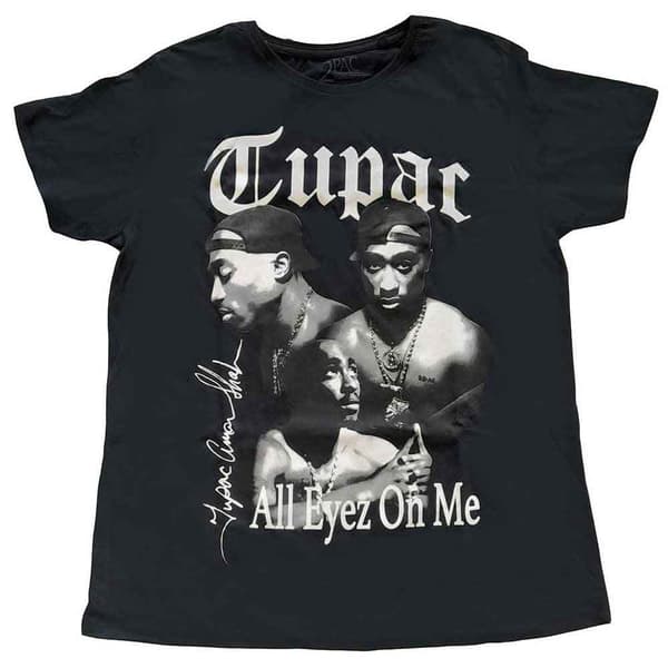 Tupac T Shirt 2PAC All Eyez on Me Logo Official Womens Boyfriend Fit