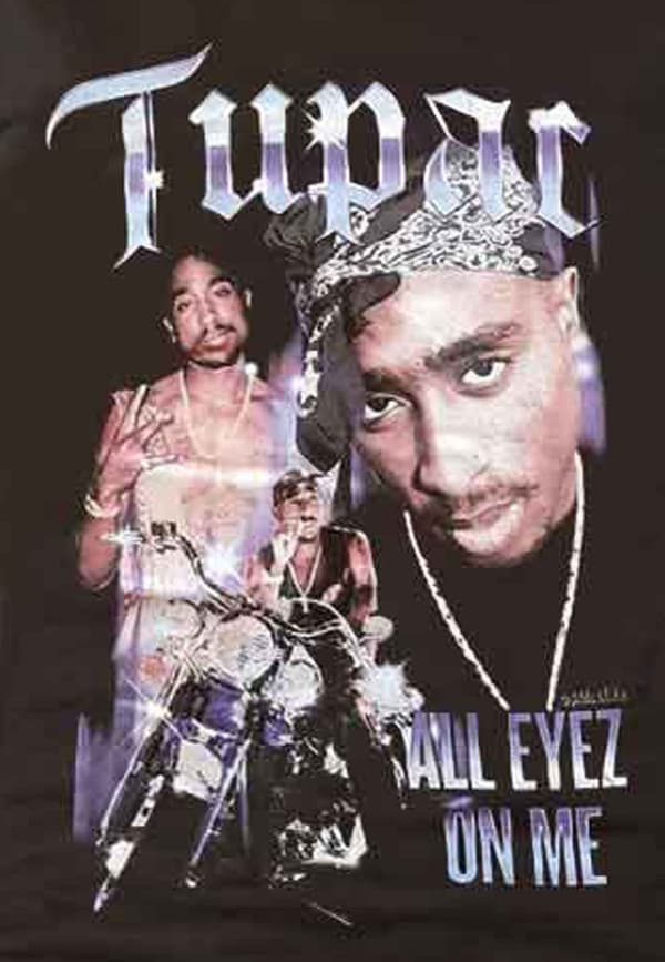 Tupac T Shirt 2PAC All Eyez Blue Homage Logo Official Womens Skinny Fit Black