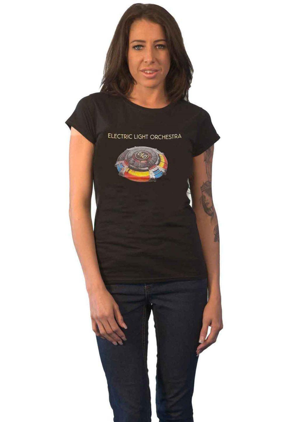 ELO T Shirt Mr Blue Sky Band Logo Official Womens Skinny Fit Black