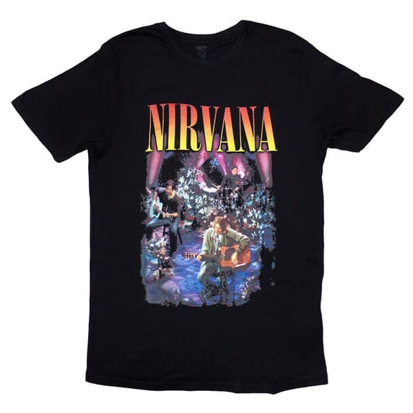 Nirvana T Shirt Unplugged Photo Band Logo Official Womens Boyfriend Fit