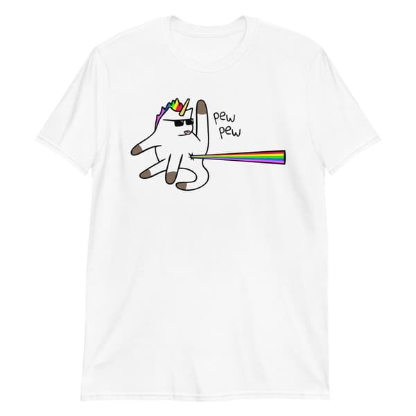 Pew Pew Unicorn T-shirt M
