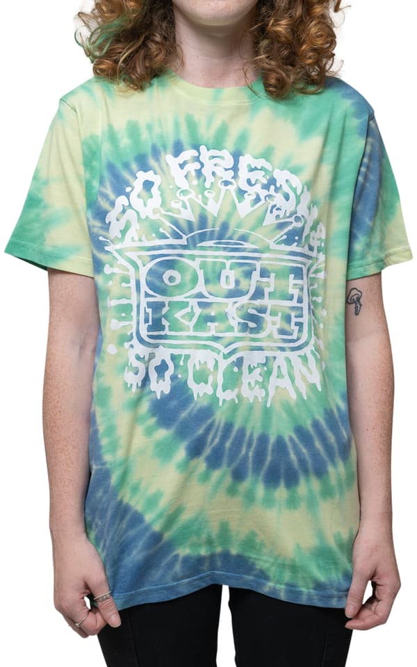 Outkast T Shirt So Fresh Logo Official Unisex Tie Dye Green