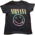 Miniatyrbild 1 av 2: Nirvana T Shirt Sorbet Ray Smile Band Logo Official Womens Boyfriend Fit