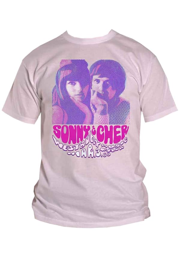 Sonny & Cher T Shirt Westbury Music Fair Official Mens White