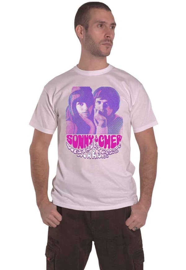 Sonny & Cher T Shirt Westbury Music Fair Official Mens White