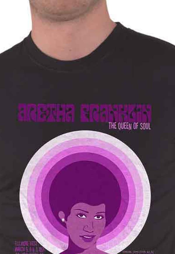 Aretha Franklin T Shirt Live Fillmore West 71 Official Unisex Black