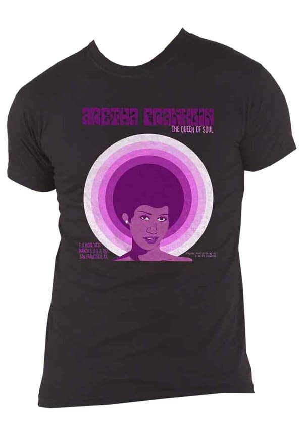 Aretha Franklin T Shirt Live Fillmore West 71 Official Unisex Black