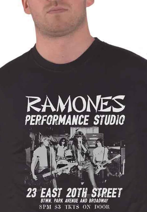 Ramones T Shirt Performance Studio East Village Official Unisex Black