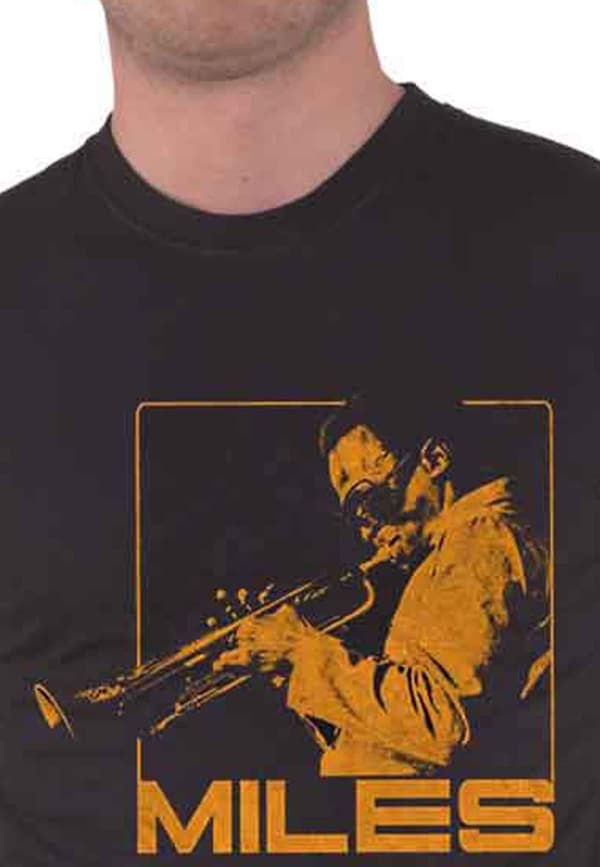 Miles Davis T Shirt Blowin Logo Official Mens Black