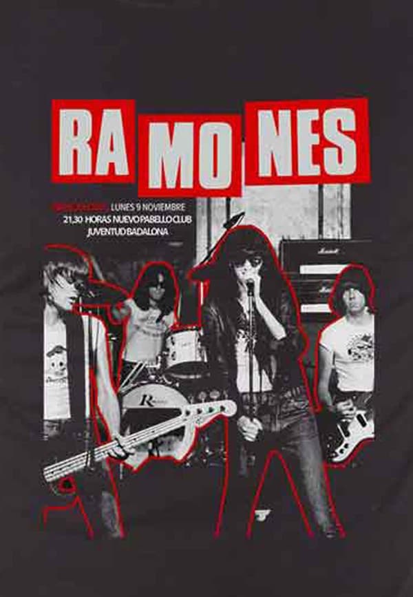 Ramones T Shirt Barcelona Concert Flyer Official Unisex Black