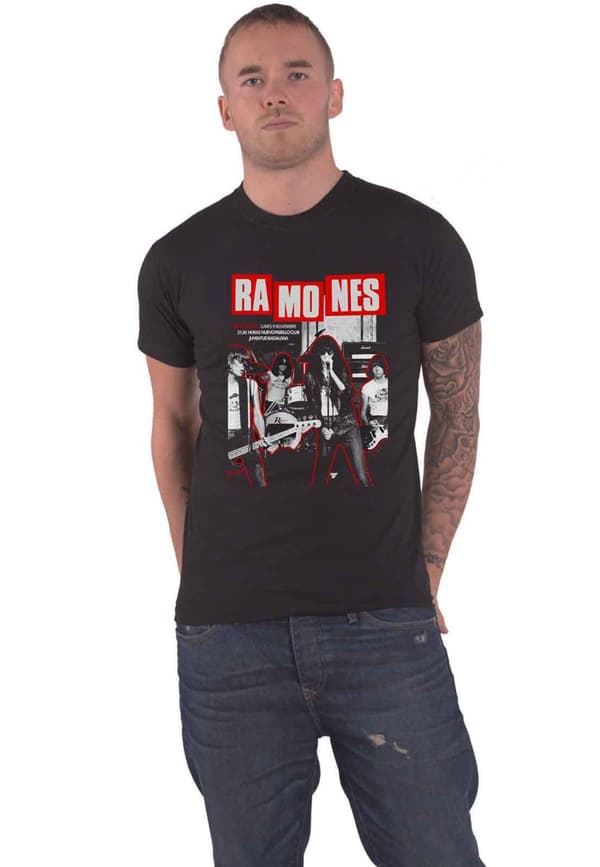 Ramones T Shirt Barcelona Concert Flyer Official Unisex Black