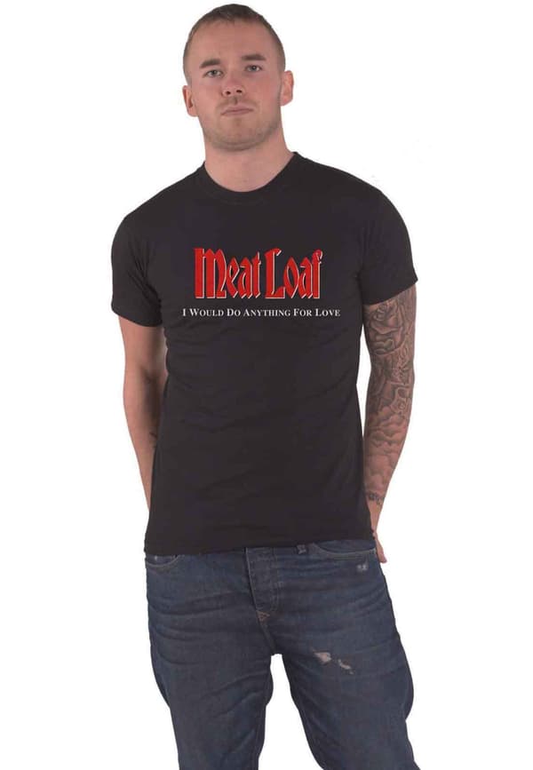 Meat Loaf T Shirt Anything for Love Band Logo Official Mens Black