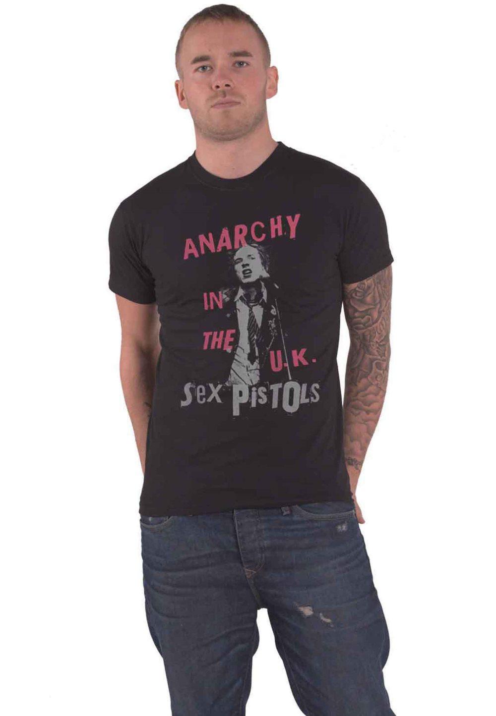 The Sex Pistols T Shirt Anarchy in The UK Band Logo Official Mens Black