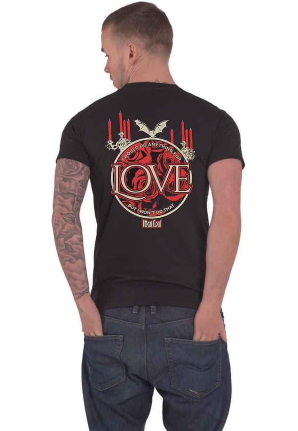 Meat Loaf T Shirt Anything for Love Roses Official Mens Black