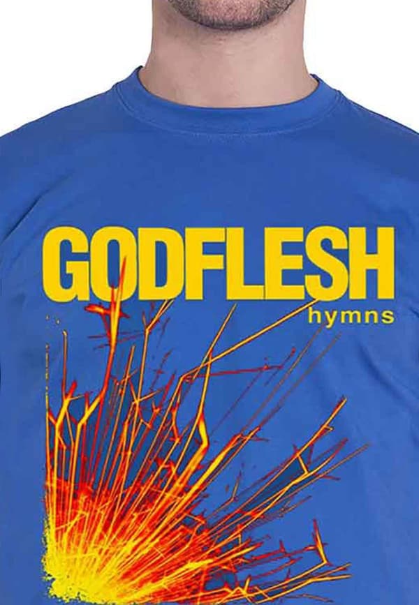 Godflesh T Shirt Hymns Band Logo Official Mens Blue