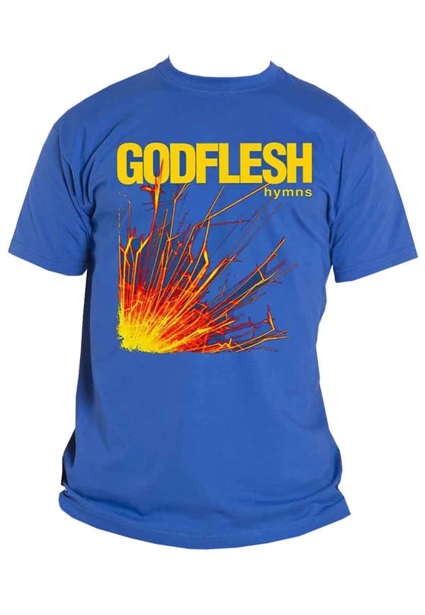 Godflesh T Shirt Hymns Band Logo Official Mens Blue