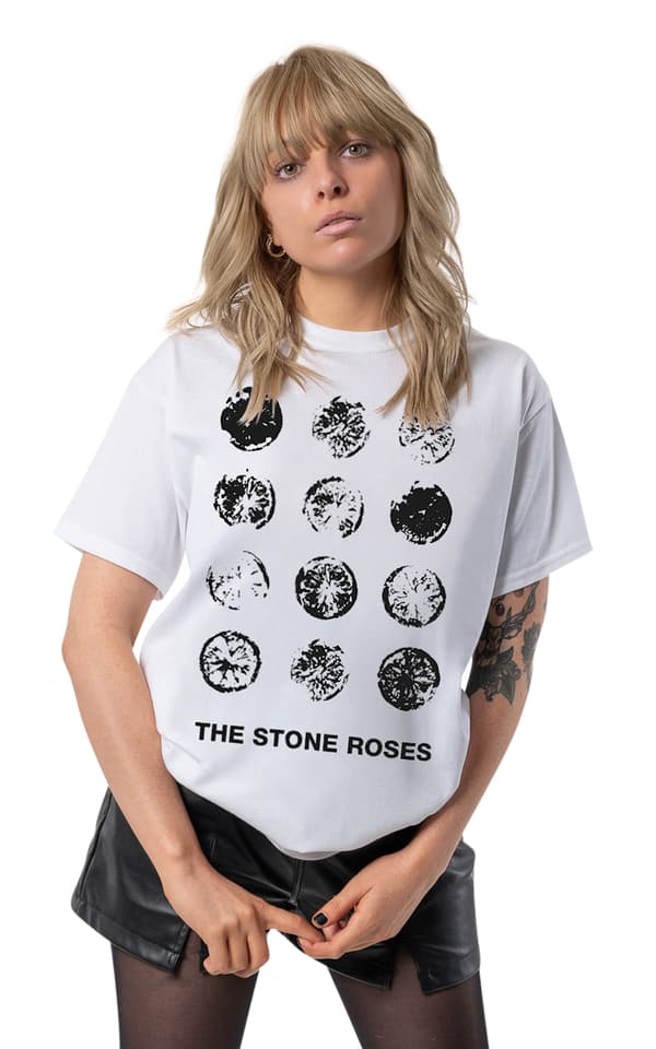 The Stone Roses Lemon Grid T Shirt White XXL