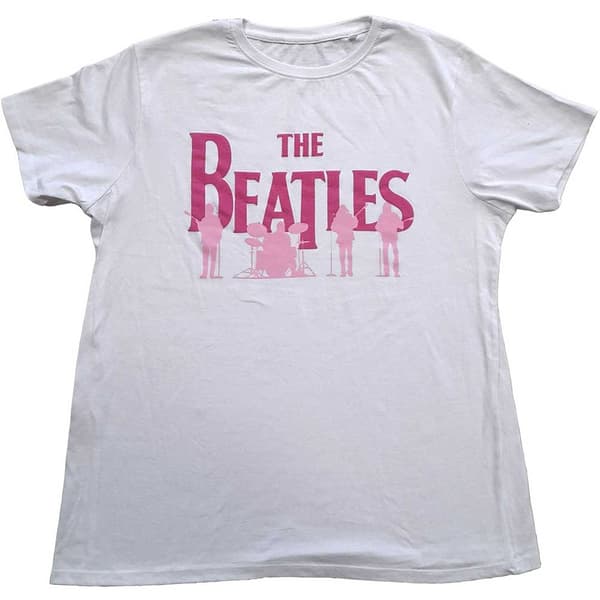 The Beatles Unisex T-Shirt: Band Silhouettes (Puff Print) (XX-Large)
