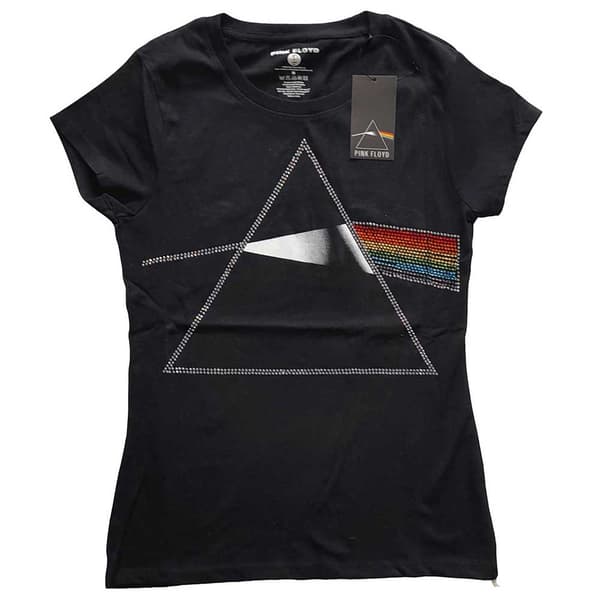 Pink Floyd Ladies T-Shirt: Dark Side of the Moon (Diamante) (X-Large)
