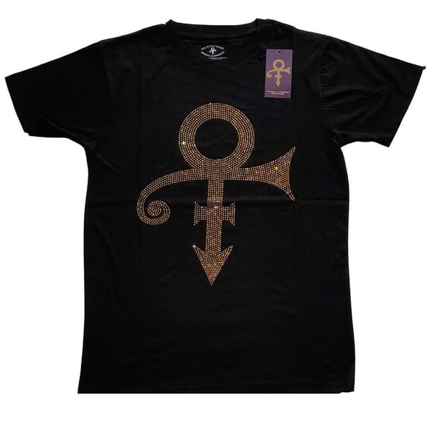 Prince Unisex T-Shirt: Gold Symbol (Diamante) (X-Large)