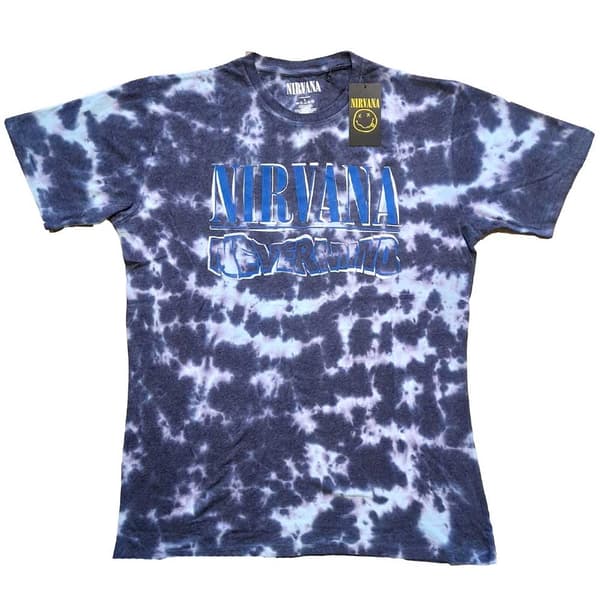 Nirvana Unisex T-Shirt: Nevermind Wavy Logo (Wash Collection) (Medium)