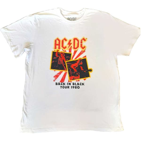 AC/DC Unisex T-Shirt: Back in Black Tour 1980 (Plus Sizes) (XXXX-Large)