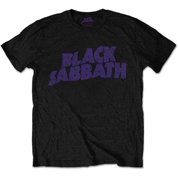 Black Sabbath Unisex T-Shirt: Wavy Logo Vintage (Plus Sizes) (XXXXX-Large)