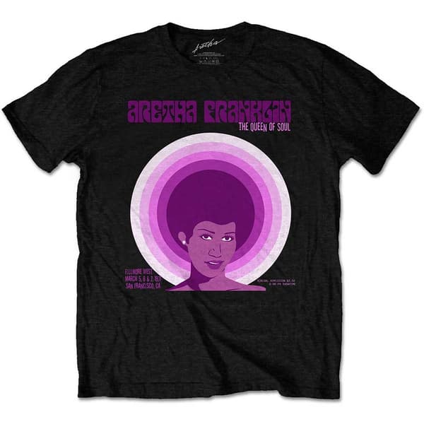 Aretha Franklin Unisex T-Shirt: Fillmore West '71 (Large)