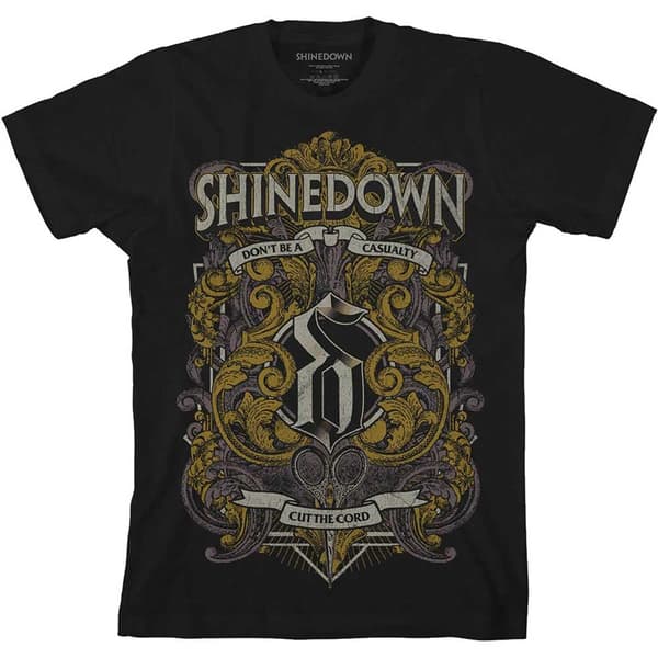 Shinedown Unisex T-Shirt: Ornamental Scissors (Large)
