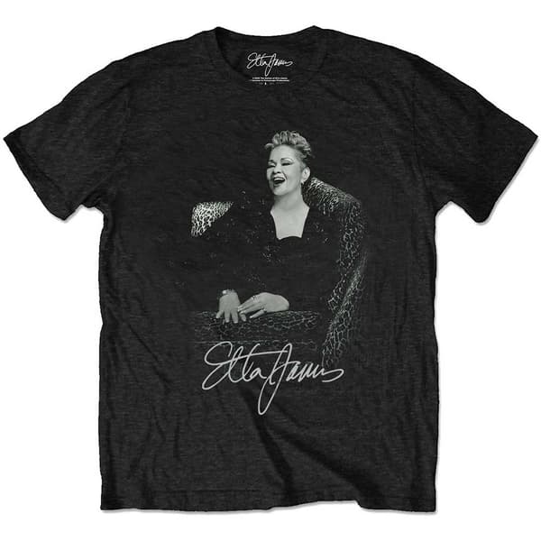 Etta James Unisex T-Shirt: Etta Seated (Medium)