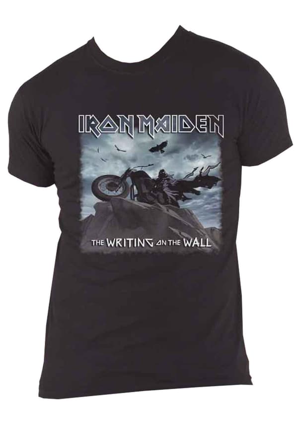 Iron Maiden T Shirt The Writing on the Wall Single Cover Official Mens Black