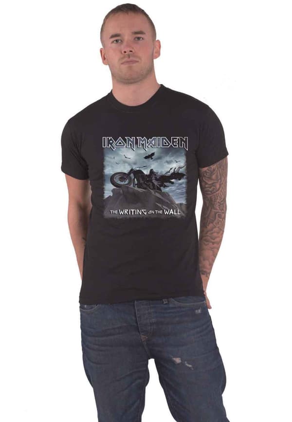 Iron Maiden T Shirt The Writing on the Wall Single Cover Official Mens Black