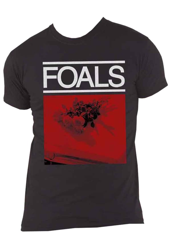 Foals T Shirt Red Roses Band Logo Official Mens Black