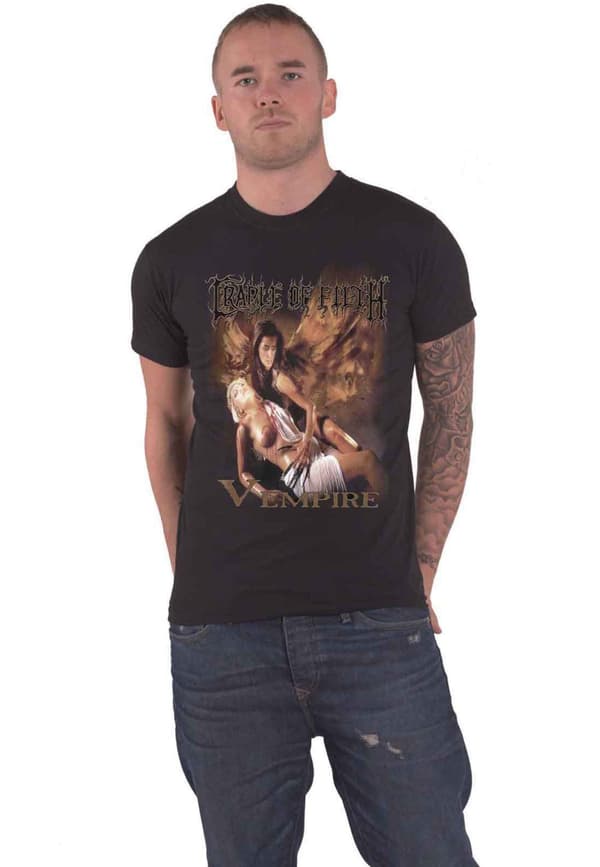 Cradle Of Filth T Shirt Vempire Band Logo Official Mens Black