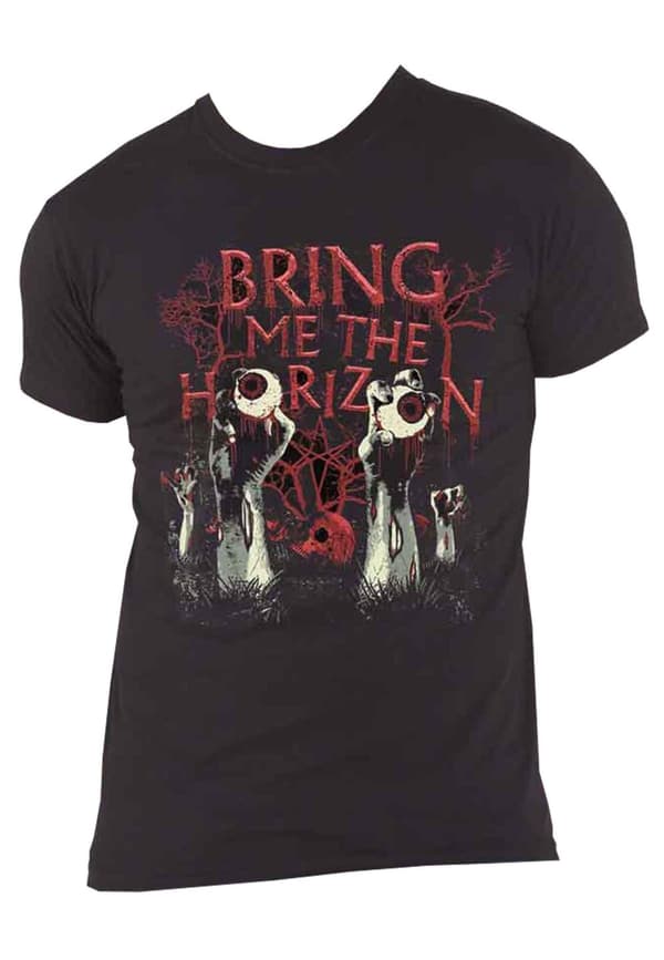 Bring Me The Horizon T Shirt Graveyard Eyes Band Logo Official Mens Black