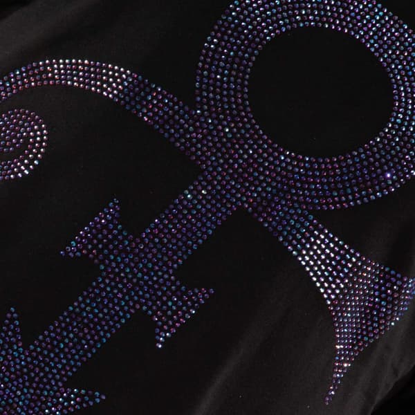 Prince T Shirt Purple Symbol Diamante Logo Official Womens Skinny Fit Black
