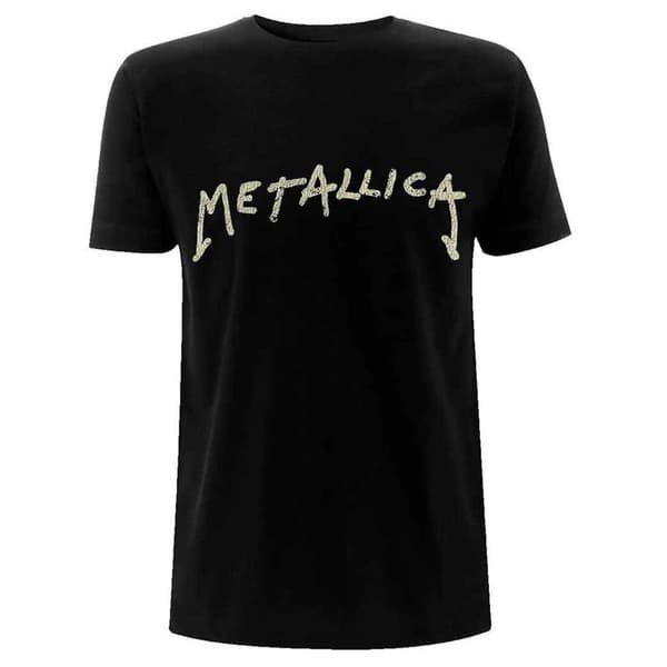 Metallica T Shirt Wuz Here Band Logo Official Mens Black