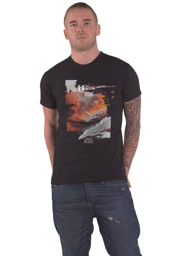 Muse T Shirt Will of the People Band Logo Official Mens Black Black L