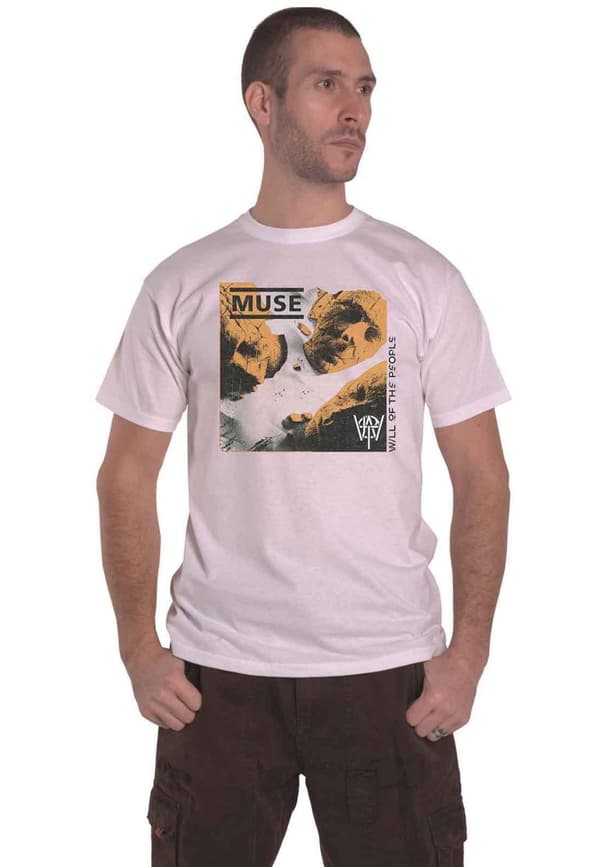 Muse T Shirt Will of the People Band Logo Official Mens White White L