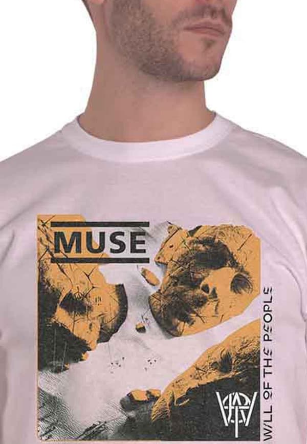 Muse T Shirt Will of the People Band Logo Official Mens White