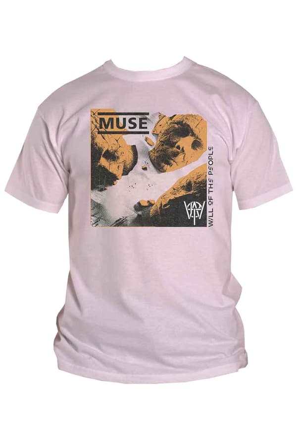 Muse T Shirt Will of the People Band Logo Official Mens White