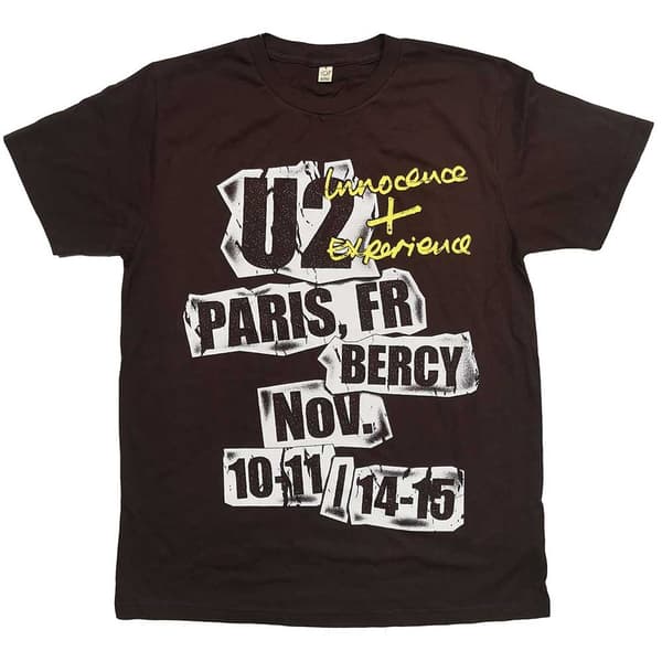 U2 Unisex T-Shirt: I+E Paris Event 2015 (X-Large)
