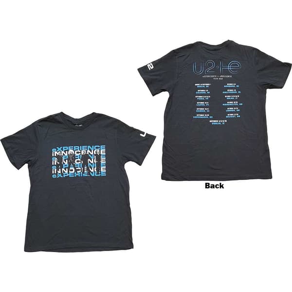 U2 Unisex T-Shirt: Repeat Logo (Back Print) (Medium)