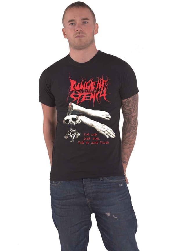 Pungent Stench T Shirt For God Your Soul Band Logo Official Mens Black