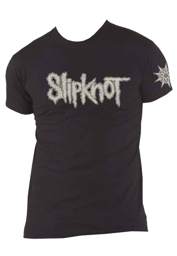 Slipknot T Shirt Applique Band Logo and Star Official Unisex Black