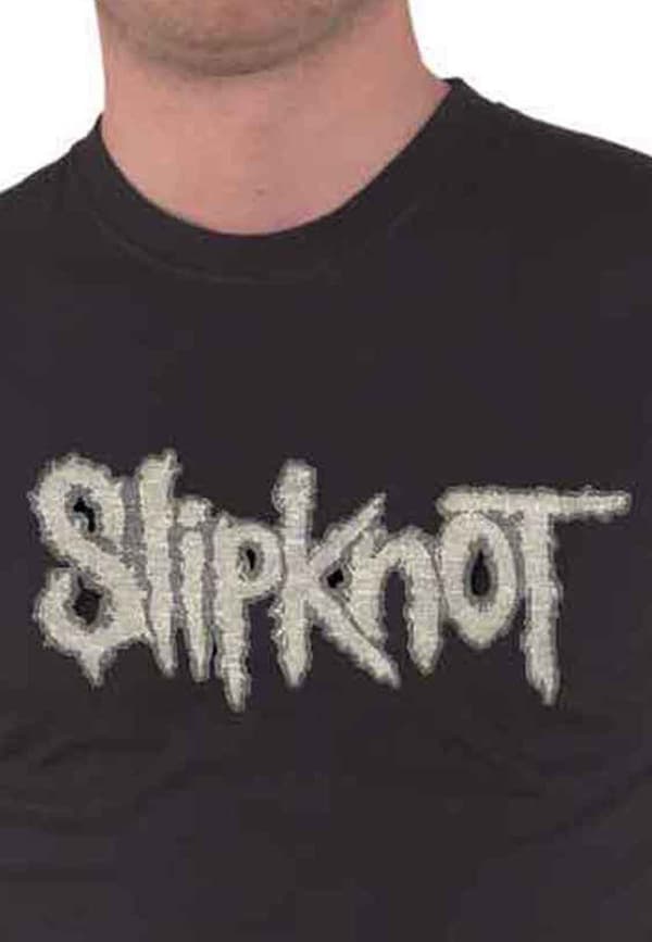 Slipknot T Shirt Applique Band Logo and Star Official Unisex Black